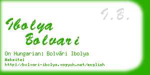 ibolya bolvari business card